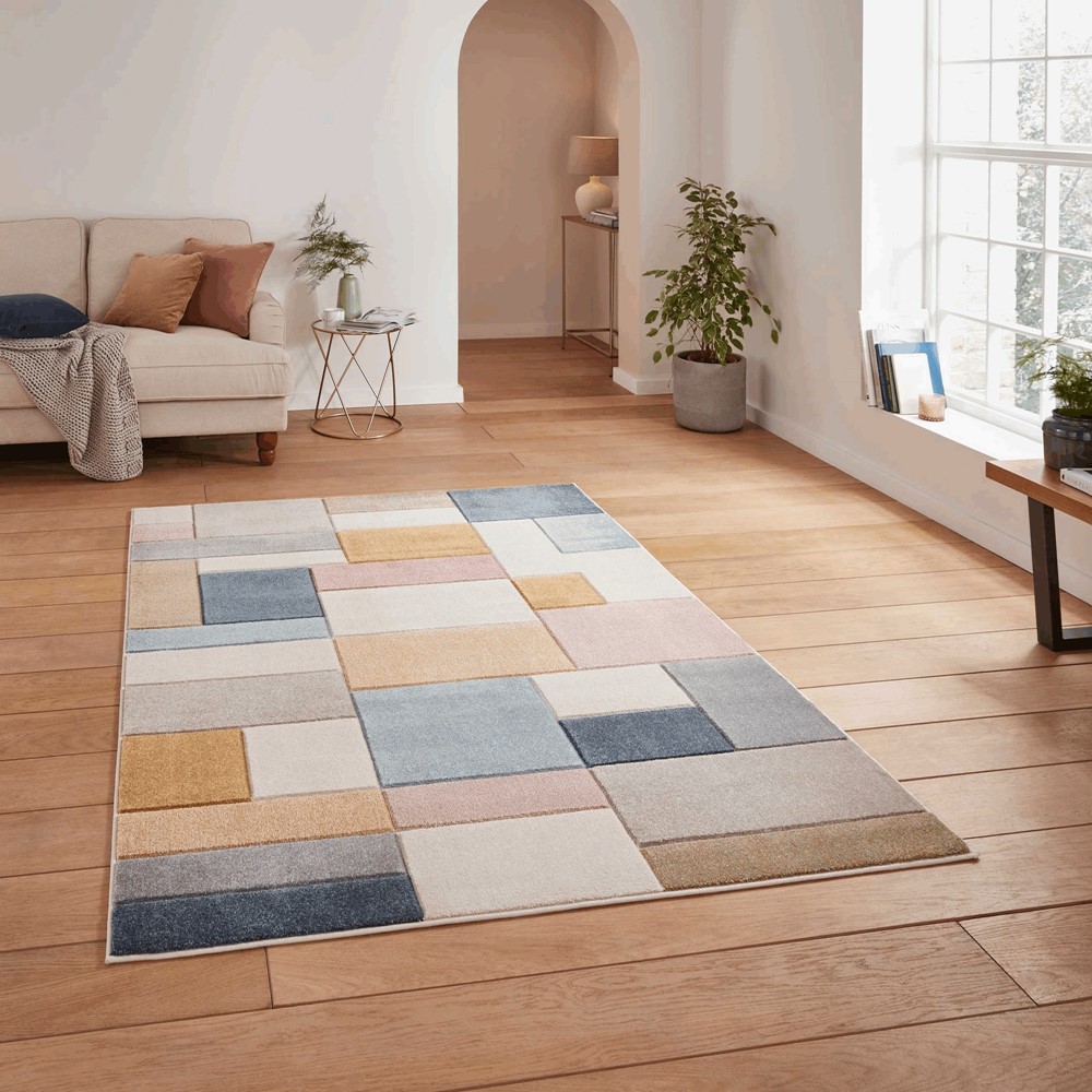 Matrix G0561 Modern Geometric Carved Rugs in Multi